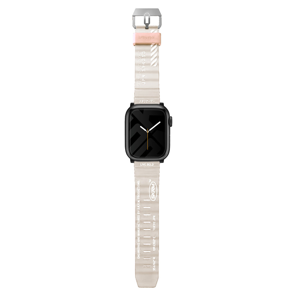 Apple Watch 7 45mm SkinArma Shokku Silikon Kordon Krem