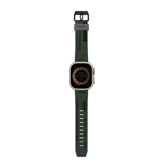 Apple Watch 7 45mm SkinArma Shokku Silikon Kordon Dark Olive