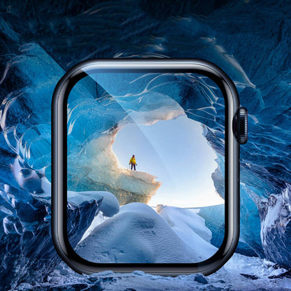 Apple Watch 7 45mm Wiwu Wi-JD105 Easy Install PMMA Pet Ekran Koruyucu + Kolay Uygulama Aparatı Siyah