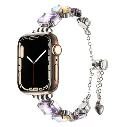 Apple Watch 7 45mm Zore KRD-115 Renkli Taş Tasarımlı Kordon