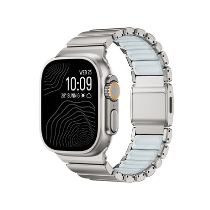 Apple Watch 7 45mm Zore KRD-151 Metal Silikon Kordon