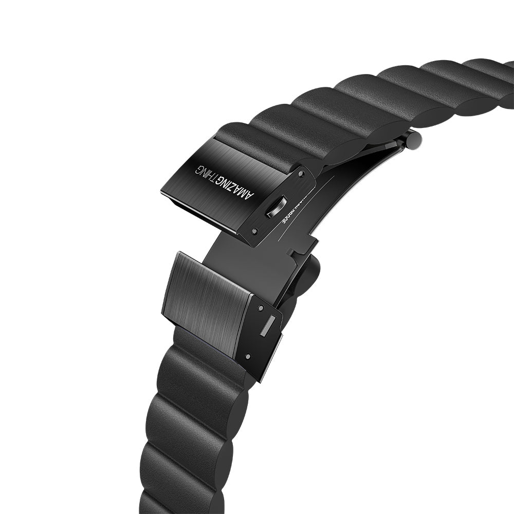 Apple Watch Serisi Uyumlu Amazing Thing Glamour Sense Deri Kordon Mavi