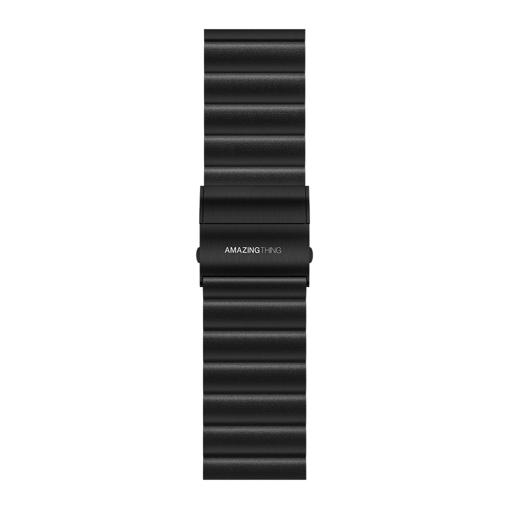 Apple Watch Serisi Uyumlu Amazing Thing Glamour Sense Deri Kordon Mavi