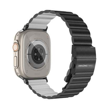 Apple Watch Serisi Uyumlu Amazing Thing Glamour Sense Deri Kordon Siyah