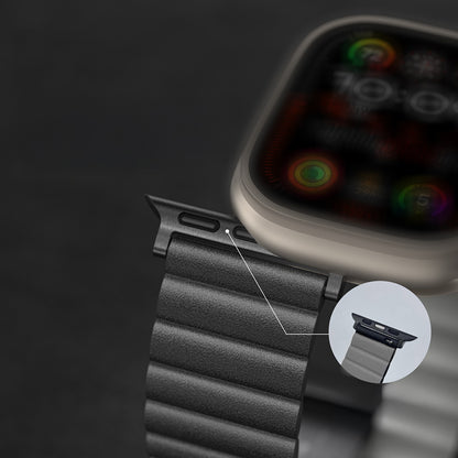 Apple Watch Serisi Uyumlu Amazing Thing Glamour Sense Deri Kordon Siyah