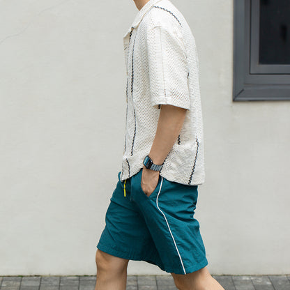 Apple Watch Serisi Uyumlu Aramid Fiber ve Karbon Fiber Pitaka Dreamland ChromaCarbon Serisi Mosaic Universal Kordon Mavi-Beyaz