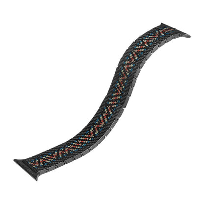 Apple Watch Serisi Uyumlu Aramid Fiber ve Karbon Fiber Pitaka Modern Serisi Rhapsody Universal Kordon Siyah