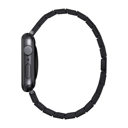 Apple Watch Serisi Uyumlu Karbon Fiber Pitaka Modern Serisi Black-Grey Twill Universal Kordon Siyah-Gri
