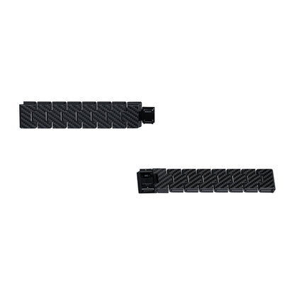 Apple Watch Serisi Uyumlu Karbon Fiber Pitaka Retro Serisi Black-Grey Twill Universal Kordon Siyah-Gri