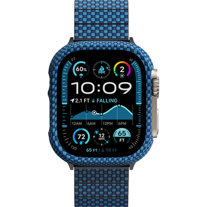 Apple Watch Ultra 49mm 600D Aramid Fiber Classic Serisi Kasa Koruyucu Pitaka Air Case Mavi