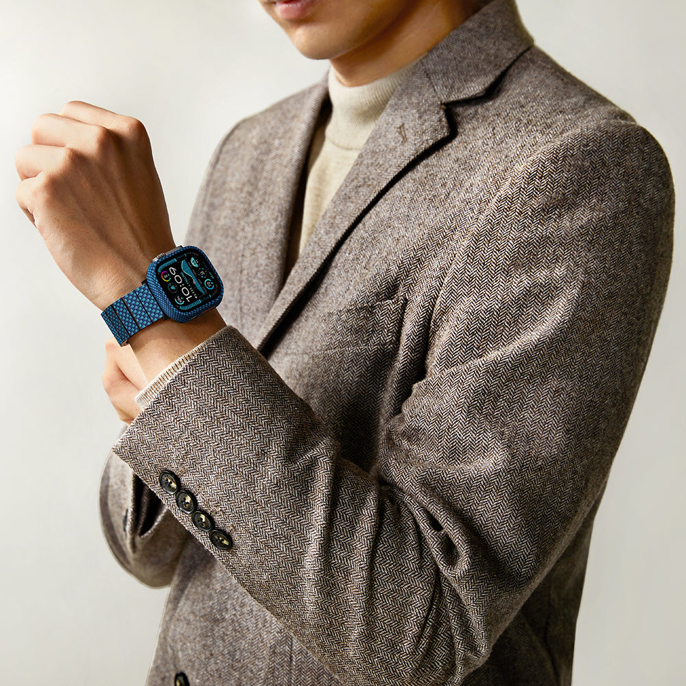 Apple Watch Ultra 49mm 600D Aramid Fiber Classic Serisi Kasa Koruyucu Pitaka Air Case Siyah-Gri