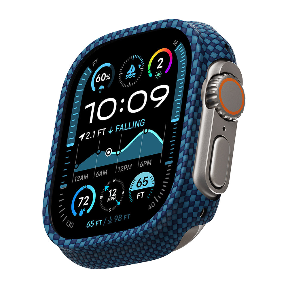 Apple Watch Ultra 49mm 600D Aramid Fiber Classic Serisi Kasa Koruyucu Pitaka Air Case Mavi