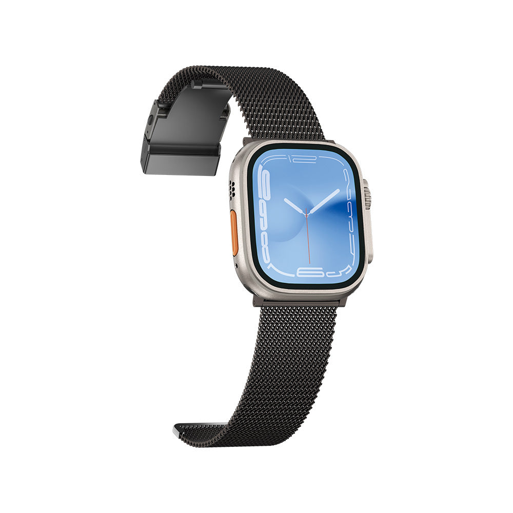 Apple Watch Ultra 49mm Amazing Thing Titan Metal Hasır Kordon Gümüş