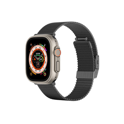 Apple Watch Ultra 49mm Amazing Thing Titan Metal Hasır Kordon Gümüş