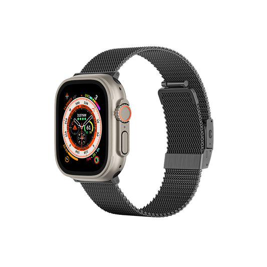 Apple Watch Ultra 49mm Amazing Thing Titan Metal Hasır Kordon Gümüş