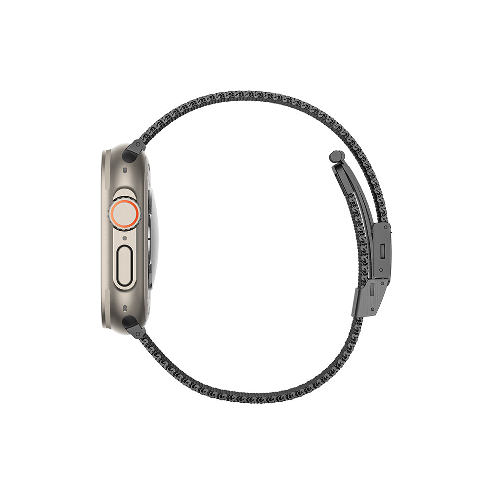 Apple Watch Ultra 49mm Amazing Thing Titan Metal Hasır Kordon Siyah