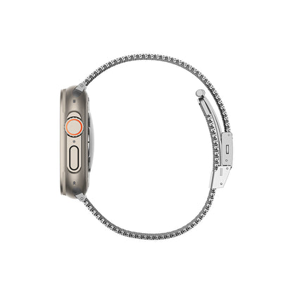 Apple Watch Ultra 49mm Amazing Thing Titan Metal Hasır Kordon Siyah