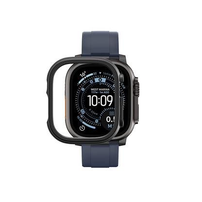Apple Watch Ultra 49mm Amazingthing Radix Minimal FullGuard Sert PC Kasa ve Ekran Koruyucu Siyah