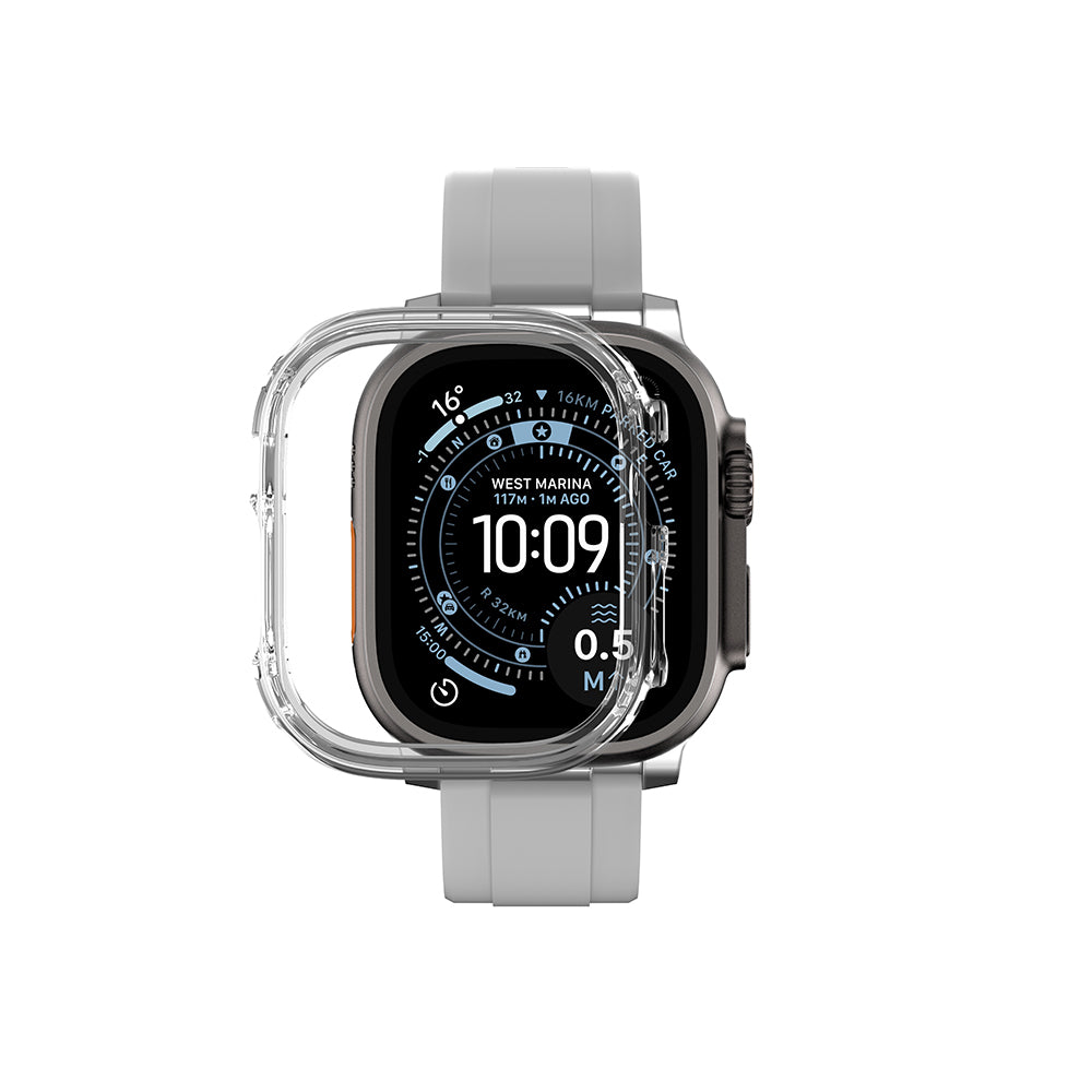 Apple Watch Ultra 49mm Amazingthing Radix Minimal FullGuard Sert PC Kasa ve Ekran Koruyucu Şeffaf