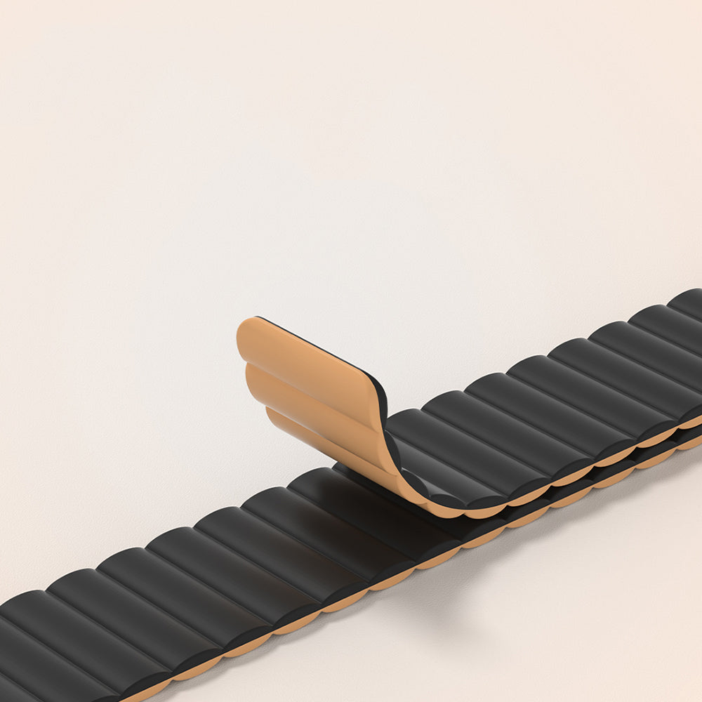 Apple Watch Ultra 49mm Amazingthing Smoothie Mag Magnetik Tak Çıkar Silikon Strap Kayış Siyah-Turuncu