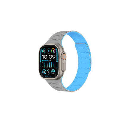 Apple Watch Ultra 49mm Amazingthing Smoothie Sport Magnetik Tak Çıkar Silikon Strap Kayış Siyah-Mor