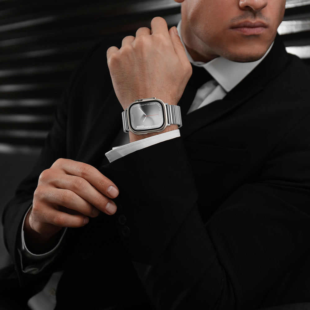 Apple Watch Ultra 49mm Amazingthing Titan Steel Metal Kordon Gümüş