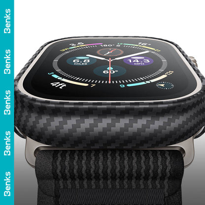 Apple Watch Ultra 49mm Benks 600D Kevlar Kasa Koruyucu Siyah
