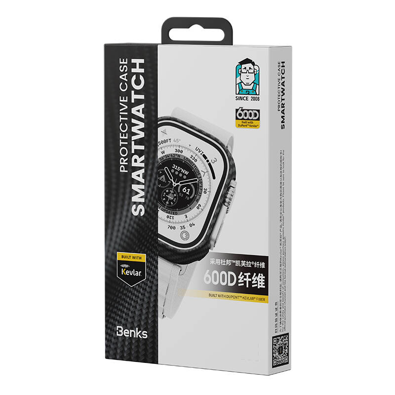 Apple Watch Ultra 49mm Benks 600D Kevlar Kasa Koruyucu Siyah