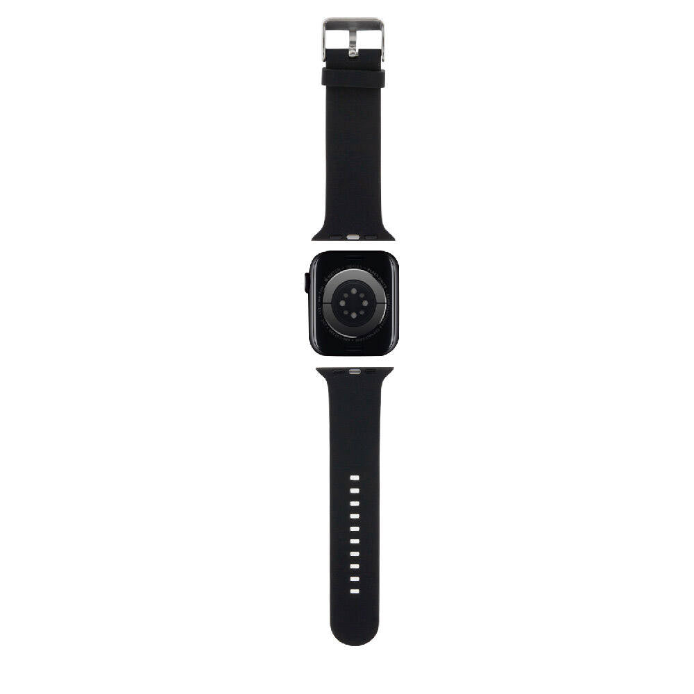 Apple Watch Ultra 49mm Karl Lagerfeld Orjinal Lisanslı İkonik Karl Head Logolu Silikon Kordon Beyaz