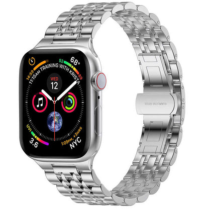 Apple Watch Ultra 49mm Kordon Wiwu Seven Beads Steel Belt Metal Strap Kayış Gümüş