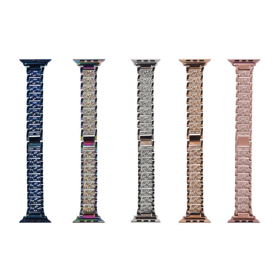 Apple Watch Ultra 49mm Kordon Wiwu Three Beads Set Auger Metal Strap Kayış Gümüş