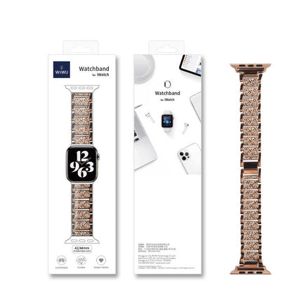 Apple Watch Ultra 49mm Kordon Wiwu Three Beads Set Auger Metal Strap Kayış Gümüş
