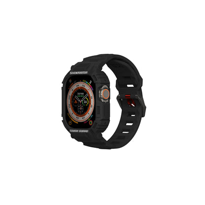 Apple Watch Ultra 49mm Skinarma Mecha 2in1 TPU Kasa Koruyucu + Silikon Kordon Açık Gri