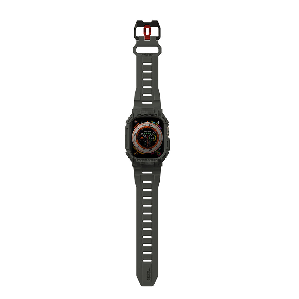Apple Watch Ultra 49mm Skinarma Mecha 2in1 TPU Kasa Koruyucu + Silikon Kordon Lacivert