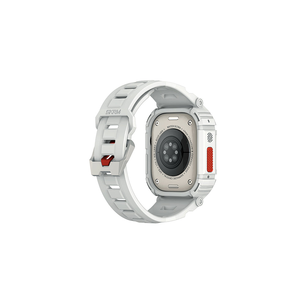 Apple Watch Ultra 49mm Skinarma Mecha 2in1 TPU Kasa Koruyucu + Silikon Kordon Yeşil