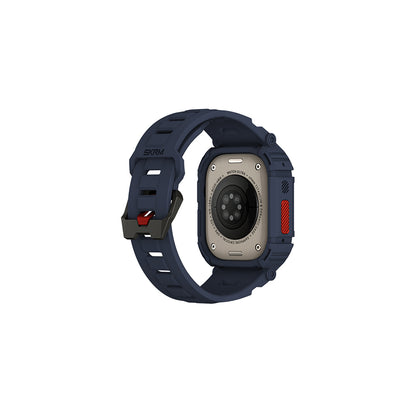 Apple Watch Ultra 49mm Skinarma Mecha 2in1 TPU Kasa Koruyucu + Silikon Kordon Yeşil