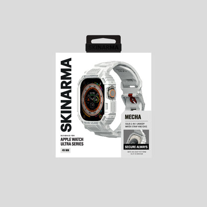 Apple Watch Ultra 49mm Skinarma Mecha 2in1 TPU Kasa Koruyucu + Silikon Kordon Siyah