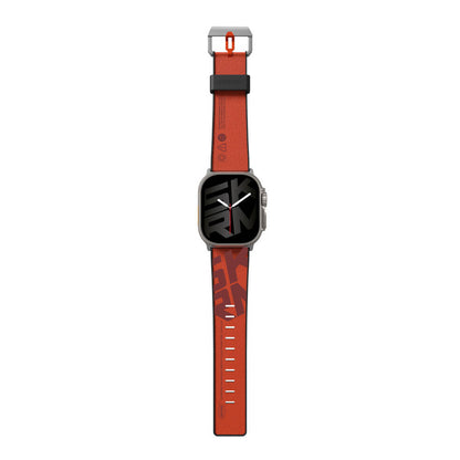 Apple Watch Ultra 49mm SkinArma Spunk Serisi PU Deri Kordon Turuncu