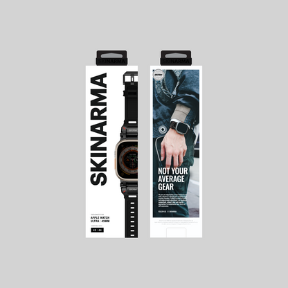 Apple Watch Ultra 49mm SkinArma Titon Serisi Hava Alabilen Delikli Silikon Kordon Siyah