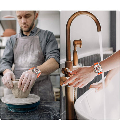 Apple Watch Ultra 49mm Wiwu Wi-JD106 Easy Install Akıllı Saat Temperli Cam Ekran Koruyucu Gümüş