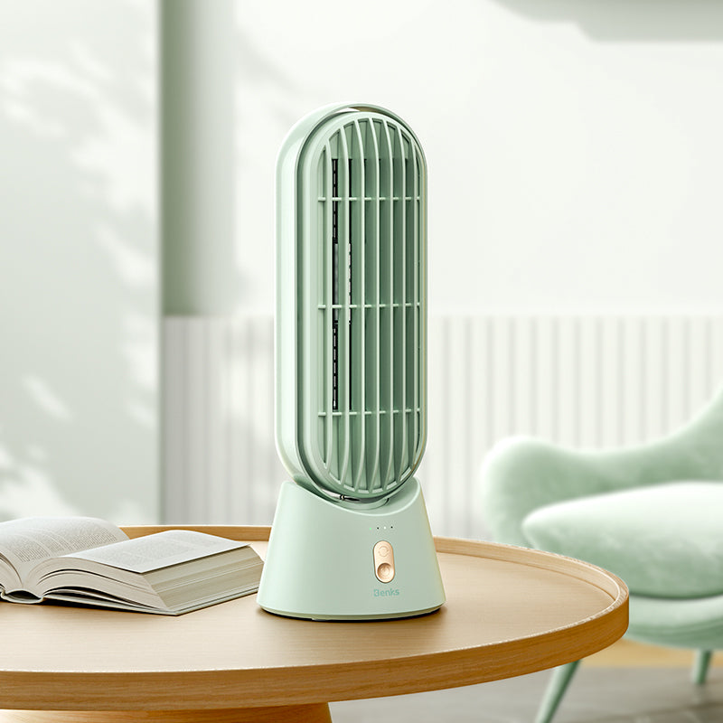 Benks Ace Tower F25 Taşınabilir Şarjlı LED Işık Göstergeli Masaüstü Soğutucu Fan Yeşil