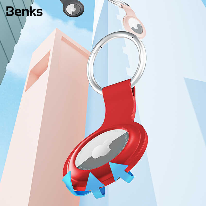 Benks Airtag Silikon Kılıf Pembe