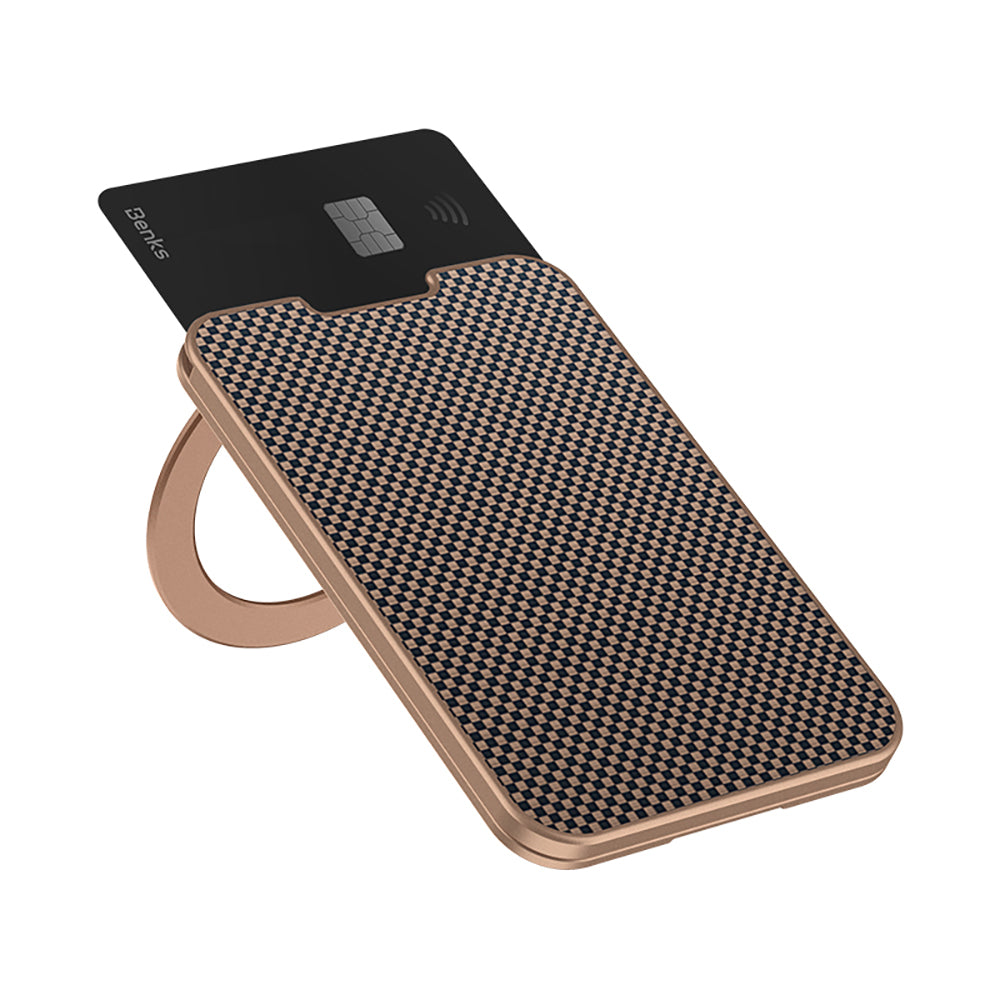 Benks ArmorGo 600D Aramid Fiber Magnetik Standlı Kartlık Kahverengi