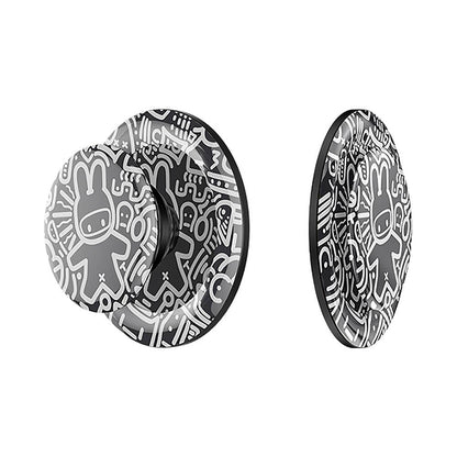 Benks Black and White Bunny Tasarımlı Magnetik Pop Soket Stand Siyah
