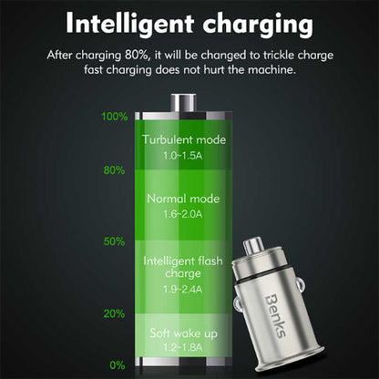 Benks C27 Dual Usb Araç Şarj Aleti 4.8A Kırmızı