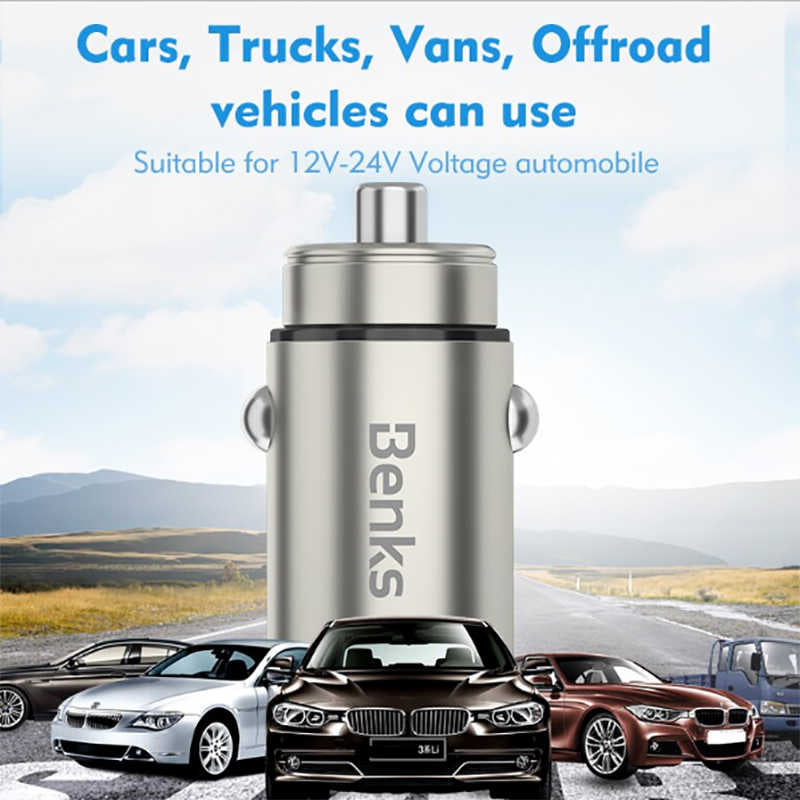 Benks C27 Dual Usb Araç Şarj Aleti 4.8A Gri