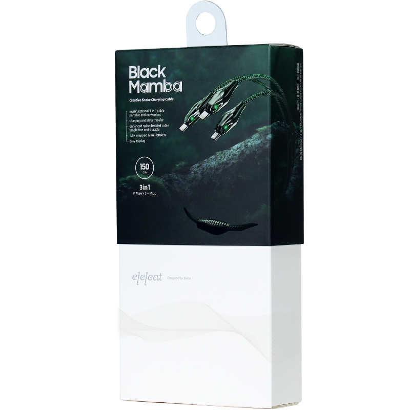 Benks D27 3 in 1 Snake Lightning+Lightning+Micro Kablo 1.5M Gri