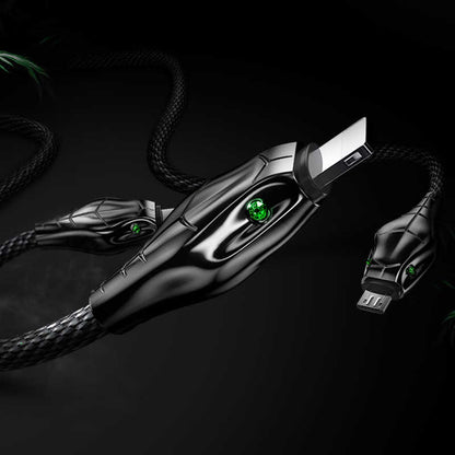 Benks D27 3 in 1 Snake Lightning+Lightning+Type-C Kablo 1.5M Gri