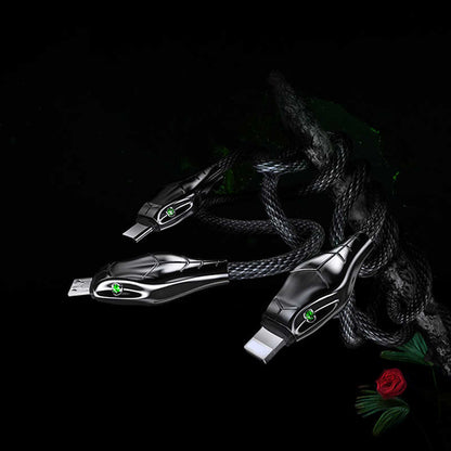 Benks D27 3 in 1 Snake Lightning+Micro+Type-C Kablo 1.5M Gri