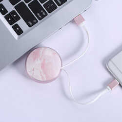 Benks D28 Retractable Lightning Kablo Rose Gold